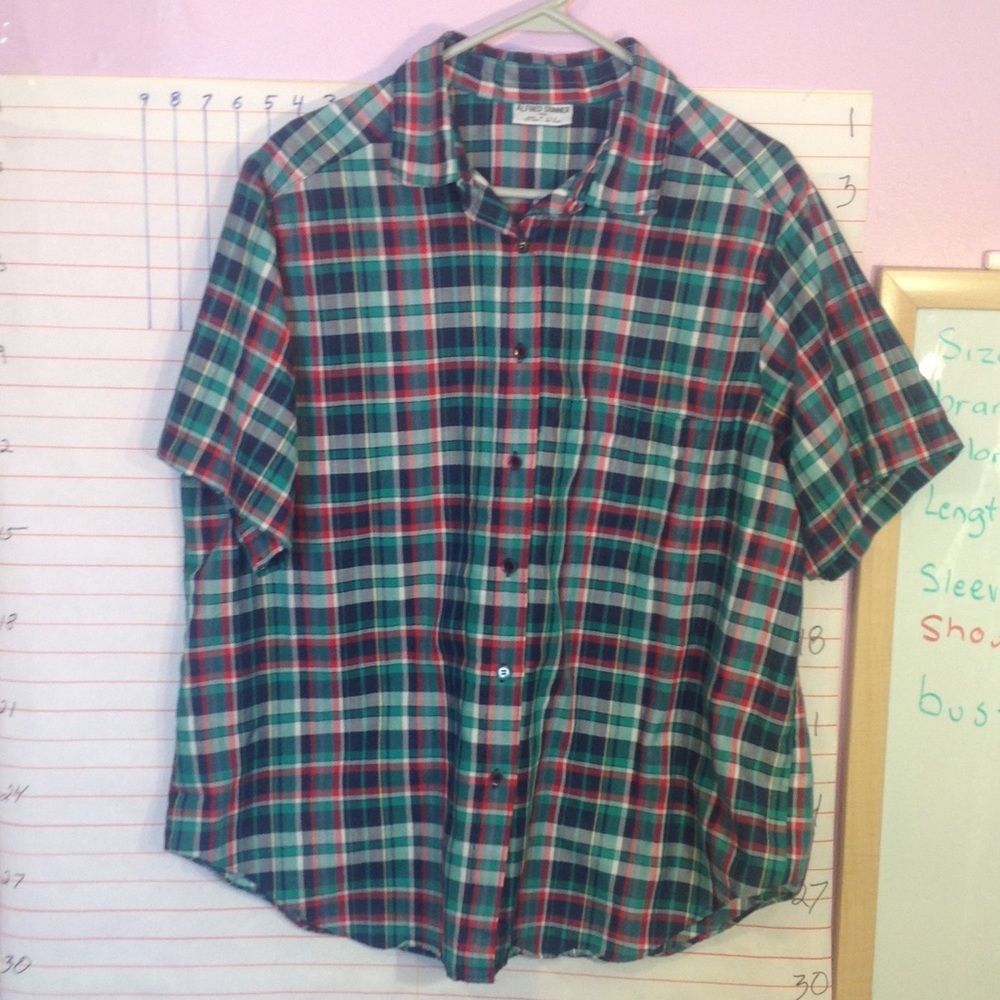 ALFRED DUNNER women's button down plaid shirt sz40